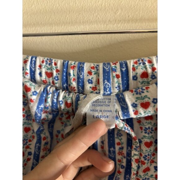 Lanz of Salzburg Womens Blue Flannel Tyrolean Pajama Pant Blue Large READ - Picture 3 of 10